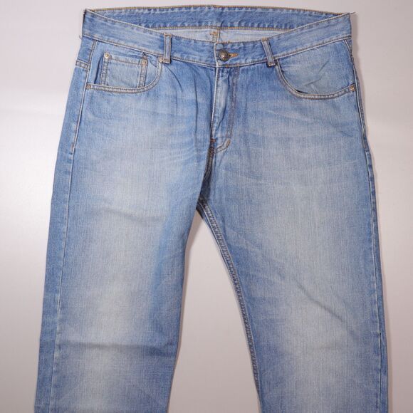 Levis L504 Mens 38x34 Jeans Blue Straight Fit Denim Thick Stitch Straight - Picture 3 of 12